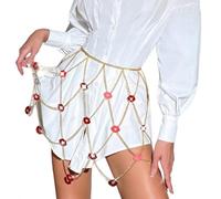 DINSOAVR Cintura, elegante corsetto a catena lunga con frange in vita catena decorativa per abito da festa indossare gioielli per il corpo femminile gioielli in vita