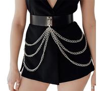 DINSOAVR Cintura in vita unica per ballerini di palcoscenico, gioiello per costume e gioielli per il corpo per feste e club, cintura multistrato per jeans