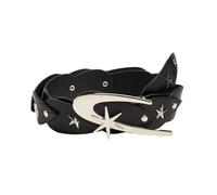 DINSOAVR Cintura, Star Rivet Decors Cintura in vita con fibbia per adulti Personalità PU Cinture in vita per donne cappotto vestito lunghezza regolabile
