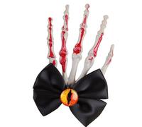 DINSOAVR Copricapo, clip piatta per capelli, insanguinata, unica per Halloween, mazzi di capelli, elegante fiocco insanguinato, accessorio per foto