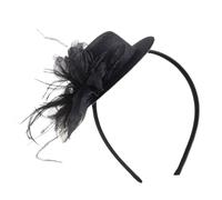 DINSOAVR Copricapo, elegante fascinator con perline, piumato, fatto a mano, accessorio per capelli da donna, accessorio per capelli con piume, stile anni '20