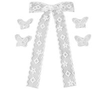 DINSOAVR Copricapo, fermaglio piatto per capelli, elastico con borchie, per balletto, mazzi, elegante fermaglio per capelli con fiocco, accessorio per foto