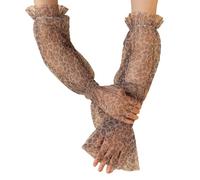 DINSOAVR Guanti, maniche da donna in pizzo con motivo leopardo alla moda maniche per braccio a rete forniture per la guida