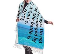 Dio, 2 Cronache 20, 15 Versetti, Guerriero, Motivazionale, Oceano Sciarpa Con Nappe Morbido Scialle Elegante Foulard Con Nappe