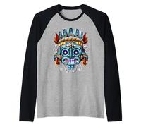 Dio Azteco Tlaloc Mitologia Maya Antica civiltà Messicana Maglia con Maniche Raglan