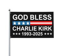 Dio benedica Charlie Kirk Riposa in pace Bandiere Stendardo decorativo 3x5 piedi con occhielli