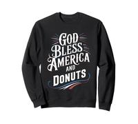 Dio benedica l'America e Donuts Patriotic Dessert Pride Felpa