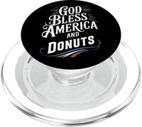 Dio benedica l'America e Donuts Patriotic Dessert Pride PopSockets PopGrip per MagSafe