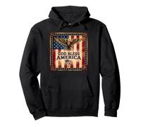 Dio benedica l'America in Stile Americano Felpa con Cappuccio