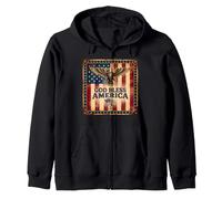 Dio benedica l'America in Stile Americano Felpa con Cappuccio