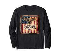 Dio benedica l'America in Stile Americano Maglia a Manica