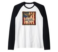 Dio benedica l'America in Stile Americano Maglia con Maniche Raglan