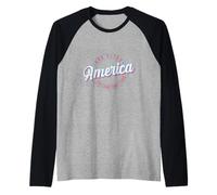 Dio benedica l'America la Terra Che Amo Maglia con Maniche Raglan