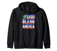 Dio Benedica l'America Orgoglio e libertà Patriottica Felpa con Cappuccio