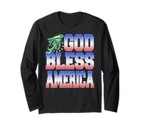 Dio Benedica l'America Orgoglio e libertà Patriottica Maglia a Manica