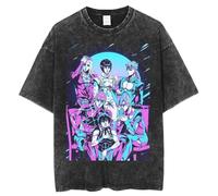 Dio Brando Maglietta Giorno Giovanna Distressed Tshirt Jonathan Joestar Unisex Anime Periferico Costumi Casual Manica Corta (S-3XL), Tipo 2., L