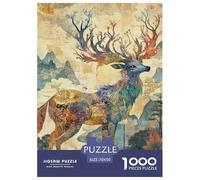 Dio cervo 1000 Tessere Animazione Puzzle Di Autota IntRattotenimento Creativo Per Gioco Familiare Regalo Per Adulti E Bambini Da 14 Anni E Più 70x50cm/1000pcs