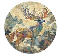 Dio Cervo1000 Pezzi Rotonda Puzzle AnimaliAdulti Strumento Musicale Puzzle Per Bambini Decompressione E Regalo Puzzle Edugattoivo, Regali Difficile1000 pezzi (67.5x67.5cm)