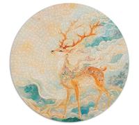 Dio Cervo1000 Pezzi Rotonda Puzzle AnimaliAdulti Strumento Musicale Puzzle Per Bambini Decompressione E Regalo Edugattoivi Per Bambini Difficile E Impossibile1000 pezzi (67.5x67.5cm)