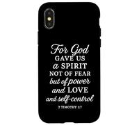 Dio ci ha dato potere amore autocontrollo 2 Timoteo 1:7 Bibbia Pregare Custodia per iPhone X/XS