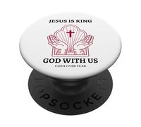 Dio con noi (Gesù & Dichiarazione di fede) (Croce grafica) PopSockets PopGrip Adesivo