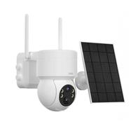 DiO Connected Home Telecamera rotante wireless 4G alimentata a batteria per esterni con pannello solare-3 MP-Scheda sim Orange 4G inclusa (a scelta tra carta prepagata o abbonamento mensile)