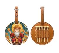 Dio della ricchezza cartone animato marrone golf tee Storage Bag, multifunzionale Golf tee Storage Bag per gli uomini, durevole materiale PU