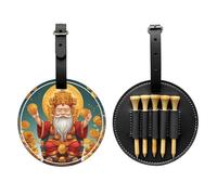 Dio della ricchezza cartone animato nero golf tee Storage Bag, multifunzionale Golf tee Storage Bag per gli uomini, durevole materiale PU