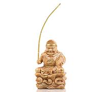 Dio della ricchezza, protettore di Ebisu, Statue di Buddha Sculture in Legno Ornamenti Ebisu La Nascita di Una Piccola Statua (H6cm×L3.5cm×W3cm) (Legno)