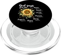 Dio dice che sei ispiratore girasole fede cristiana PopSockets PopGrip per MagSafe