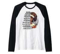 Dio Dice Che Sei Winter Melanin Queen Black Girl Magic Snow Maglia con Maniche Raglan