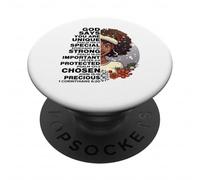 Dio dice che sei Winter Melanin Queen Black Girl Magic Snow PopSockets PopGrip Adesivo