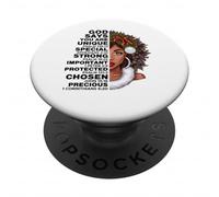 Dio dice che sei Winter Melanin Queen Black Girl Magic Snow PopSockets PopGrip Adesivo