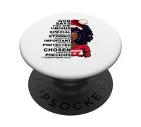 Dio dice che sei Winter Melanin Queen Black Girl Magic Snow PopSockets PopGrip Adesivo