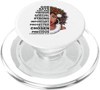 Dio dice che sei Winter Melanin Queen Black Girl Magic Snow PopSockets PopGrip per MagSafe