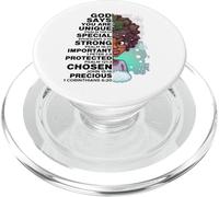 Dio dice che sei Winter Melanin Queen Black Girl Magic Snow PopSockets PopGrip per MagSafe