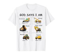 Dio Dice Che Sono Costruzione Bibbia Verse Truck Toddler Kids Maglietta