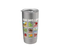 Dio dice che sono cristiano insetto cacciatore di insetti caccia insetti bambini Bicchiere termico in acciaio inox doppia parete