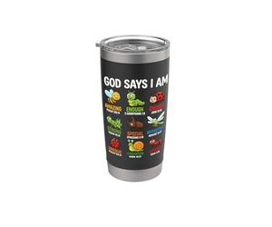 Dio dice che sono cristiano insetto cacciatore di insetti caccia insetti bambini Bicchiere termico in acciaio inox doppia parete