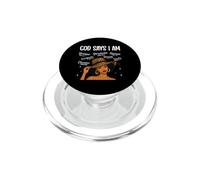 Dio dice che sono fede cristiana donna nera versetto biblico afro PopSockets PopGrip per MagSafe