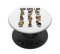 Dio dice che sono razze canine Cristianesimo Gesù Bibbia PopSockets PopGrip Adesivo