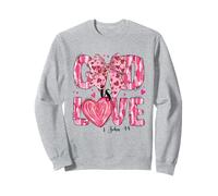 Dio è Amore 1 John 4 8 Christian Valentine Hearts Bow Felpa