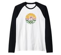 Dio è amore Bibbia Citazione fede cristiana Maglia con Maniche Raglan
