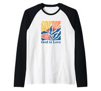 Dio è Amore Bibbia Fede Cristianesimo Gesù Maglia con Maniche Raglan