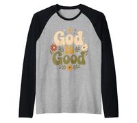 Dio è buona Fede Cristiana Bibbia Maglia con Maniche Raglan