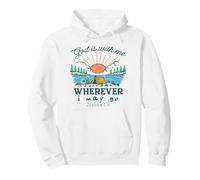 Dio è con Me Ovunque io Possa Andare - Giosuè 1:9 Retro Camping Felpa con Cappuccio