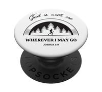 Dio è con me ovunque io vada. Giosuè 1:9 Versetto biblico PopSockets PopGrip Adesivo