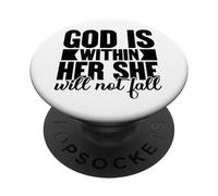 Dio è dentro di lei Cristo Cristiano Dio croce uomini & donne PopSockets PopGrip Adesivo