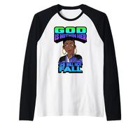 Dio è Dentro di lei lei Non cadrà Donna Cristiana Nera Maglia con Maniche Raglan