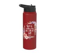 Dio è dentro di lei, non cadrà 46 5 Versi biblici Donne Stainless Steel Insulated Water Bottle